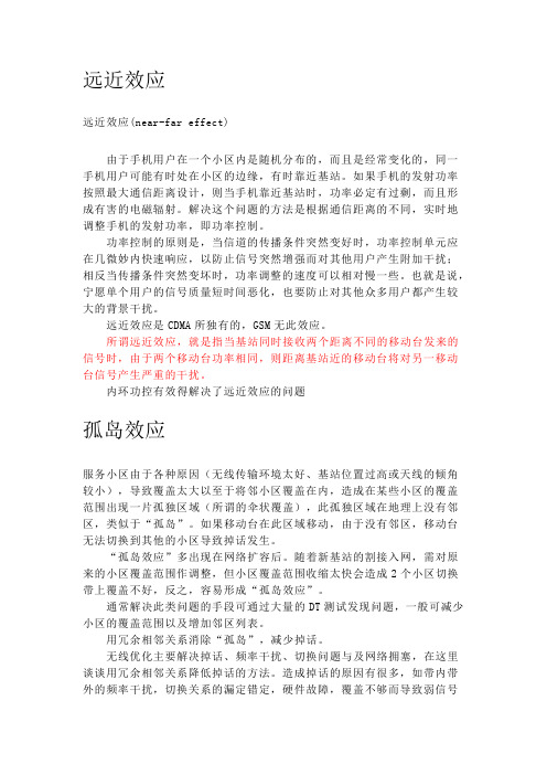 通信无线网络优化效应解释