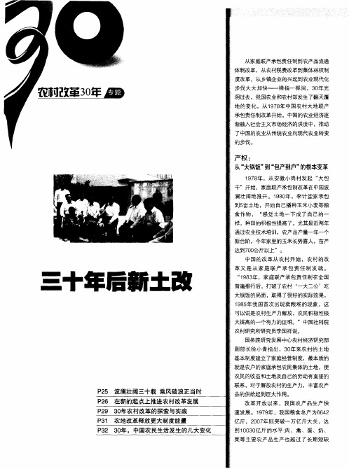三十年后新土改：波澜壮阔三十载乘风破浪正当时