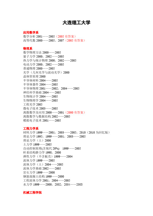 大连理工大学(已有10试题)