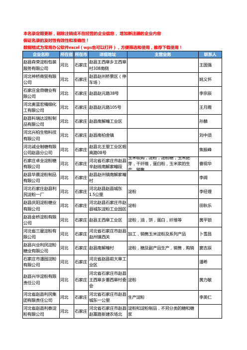 2020新版河北省石家庄淀粉工商企业公司名录名单黄页联系方式大全476家