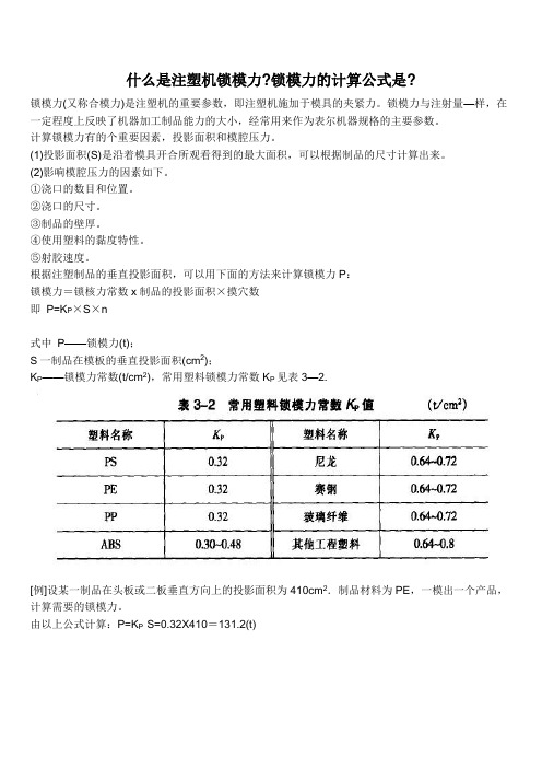 锁模力计算公式