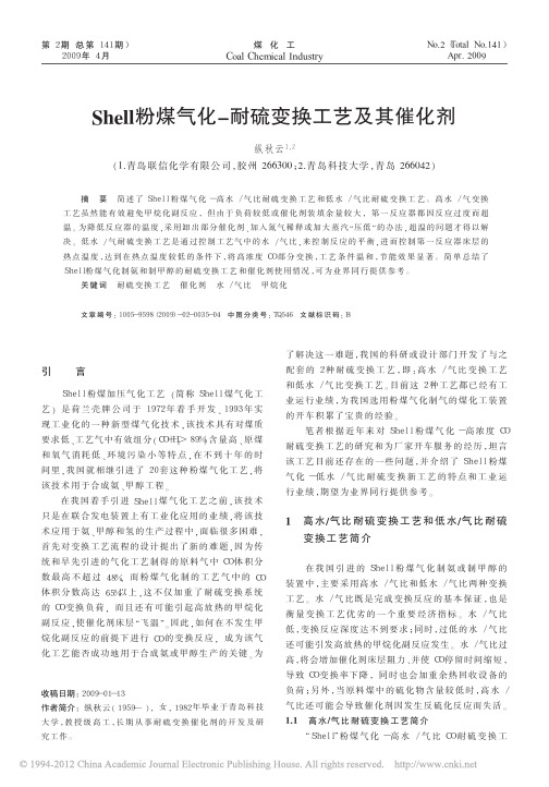 Shell粉煤气化_耐硫变换工艺及其催化剂