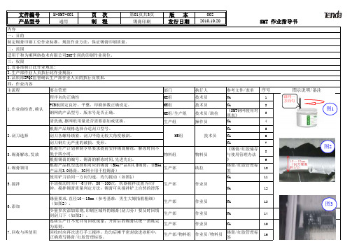 锡膏印刷作业指导书