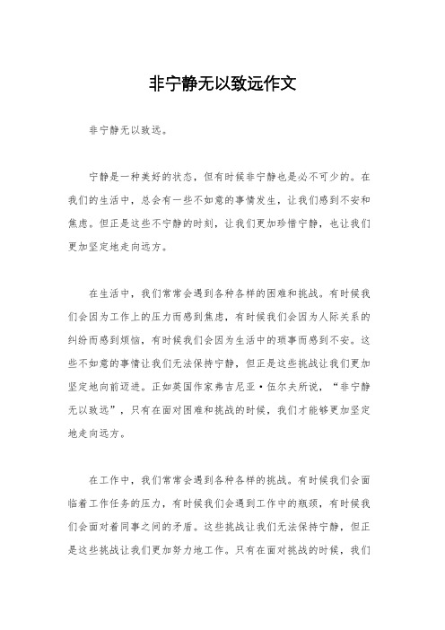 非宁静无以致远作文