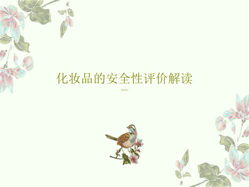 化妆品的安全性评价解读PPT文档共39页
