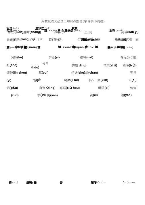 高中语文早读默写 必修三四字音整理.doc