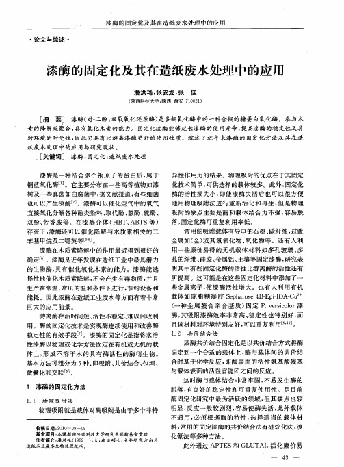 漆酶的固定化及其在造纸废水处理中的应用