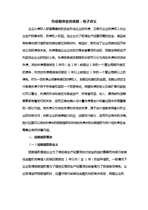 负债筹资业务核算