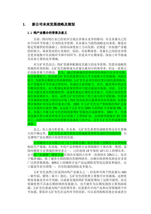 五矿有色钨整合项目可行性研究报告-战略部分1028.doc