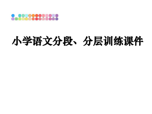 最新小学语文分段、分层训练课件课件PPT