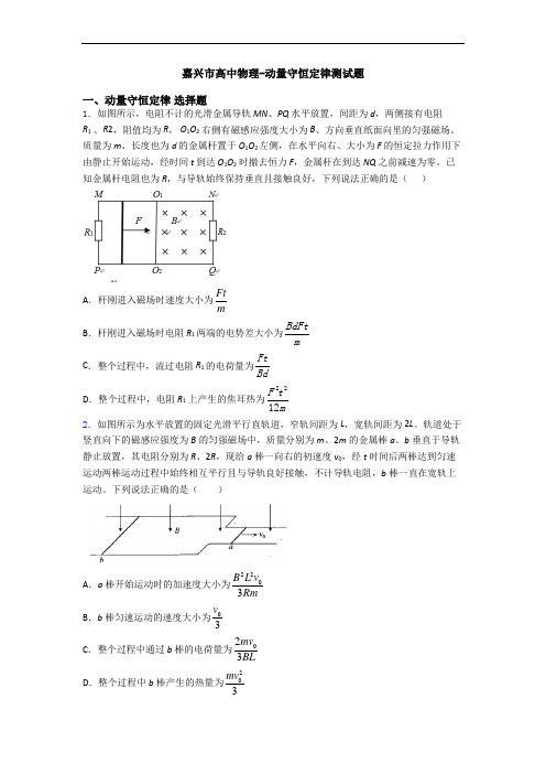 嘉兴市高中物理-动量守恒定律测试题