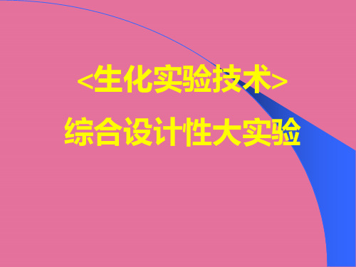 生化实验技术》综合设计性大实验ppt课件