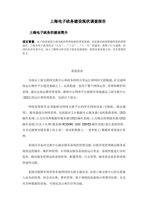 上海电子政务建设现状调查报告