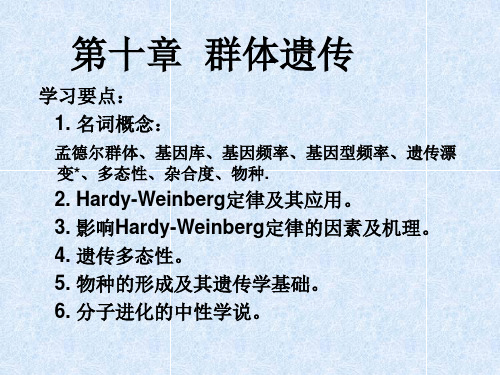 群体遗传-名词解释