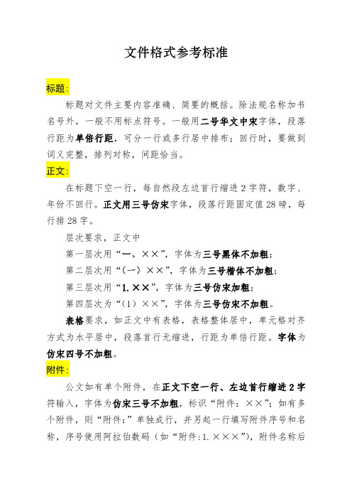 文件格式参考标准