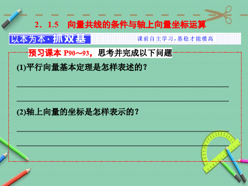 高中数学人教B版必修4第二章 2.1 2.1.5 向量共线的条件与轴上向量坐标运算 课件