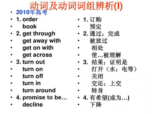 动词及动词词组辨析(I)