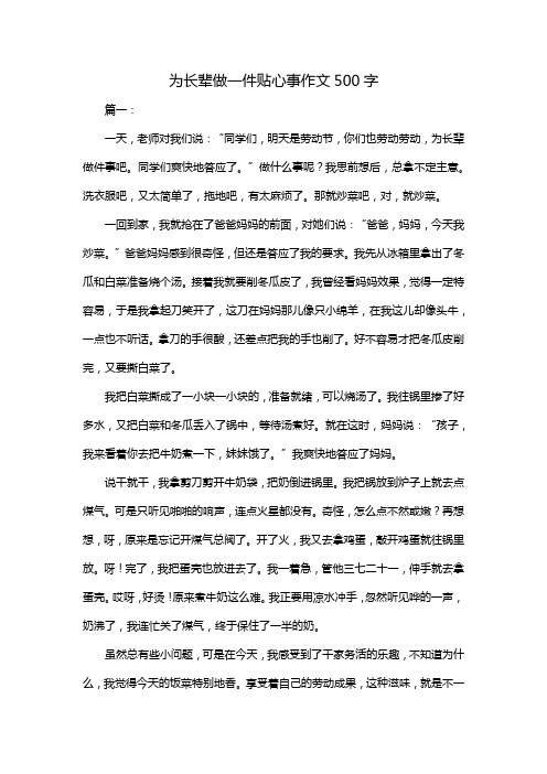 为长辈做一件贴心事作文500字