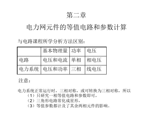 第2章电力网元件的等值电路和参数计算讲解学习