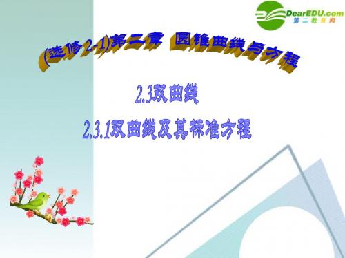 高考数学 2.3.1双曲线及其标准方程课件 新...