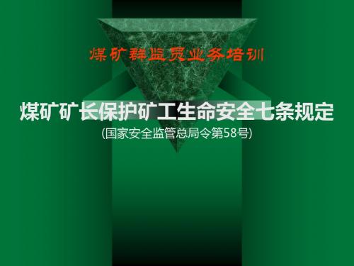 煤矿矿长保护矿工生命安全七条规定(ppt 36张)