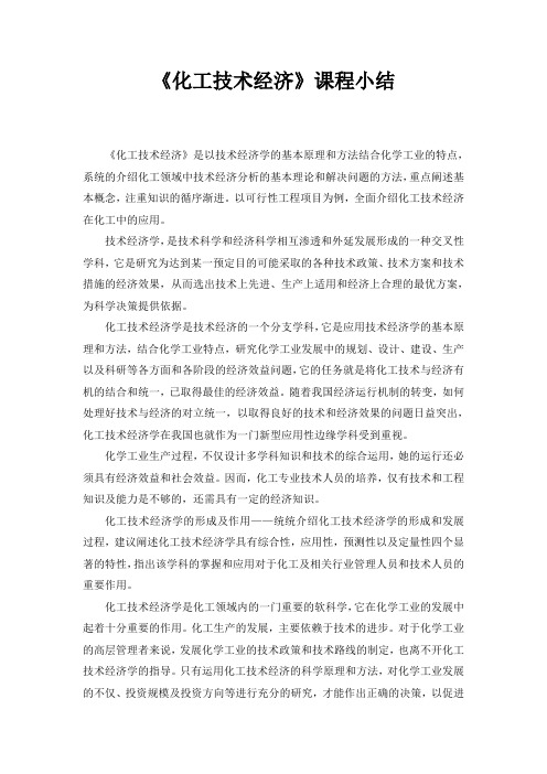 化工技术经济