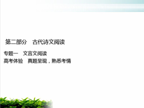 浙江专用高考语文一轮复习课件：第部分专题一文言文阅读高考体验PPT完整版
