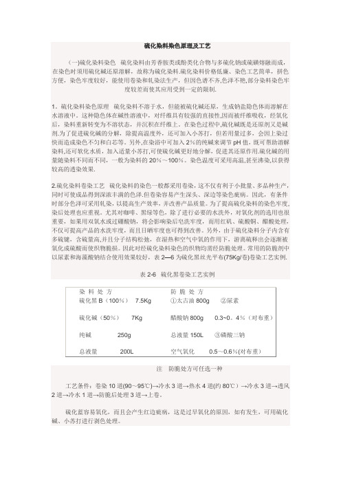 硫化染料染色原理及工艺