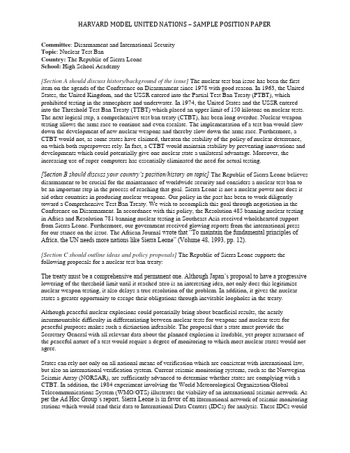 Sample-Position-Paper of mun