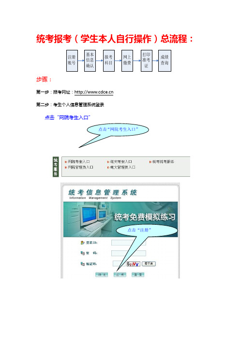 统考报考(学生本人自行操作)总流程