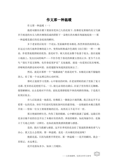 作文那一种温暖