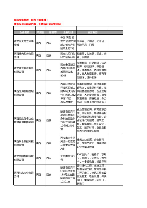 新版陕西省西安证件工商企业公司商家名录名单联系方式大全47家