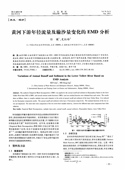 黄河下游年径流量及输沙量变化的EMD分析