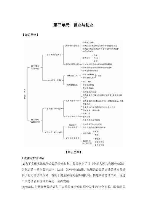 高中政治选修二第三单元 就业与创业