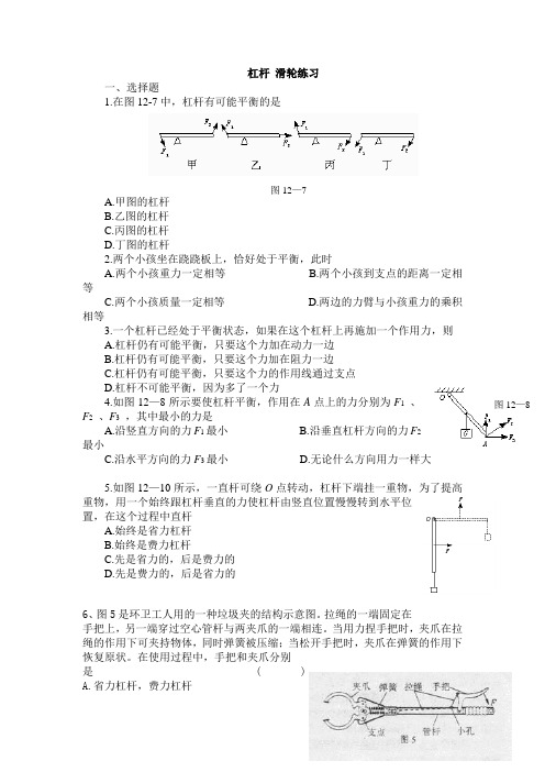 杠杆、滑轮练习