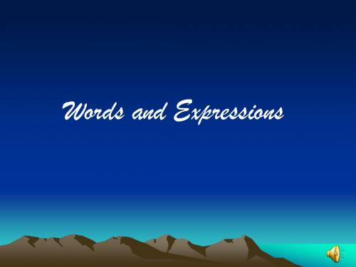 words and expressions
