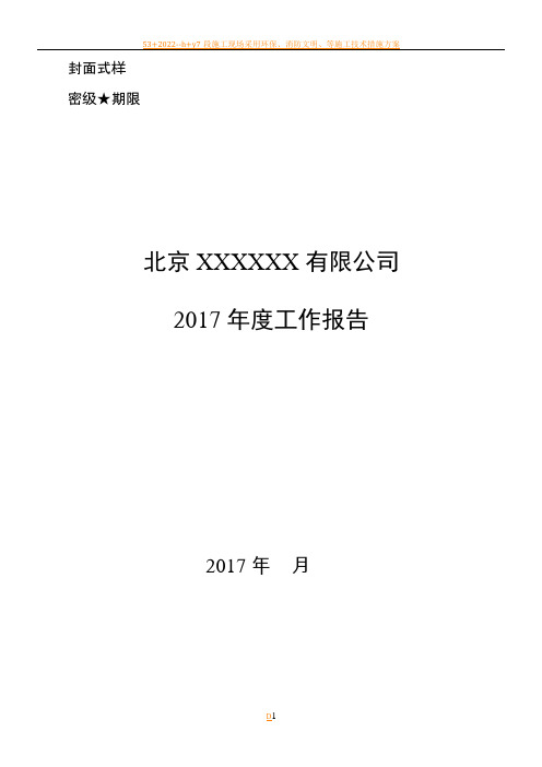 2017年度最新《企业年度工作报告》模板