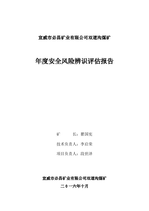双道沟煤矿安全风险辨识评估报告
