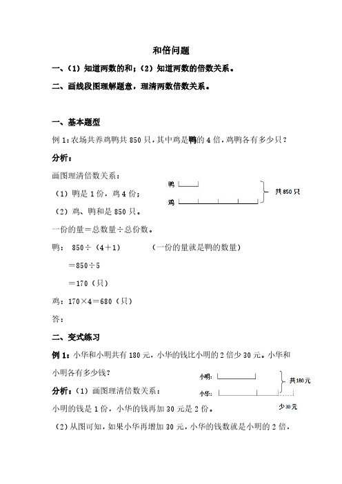 小学解决问题专题一：和倍问题