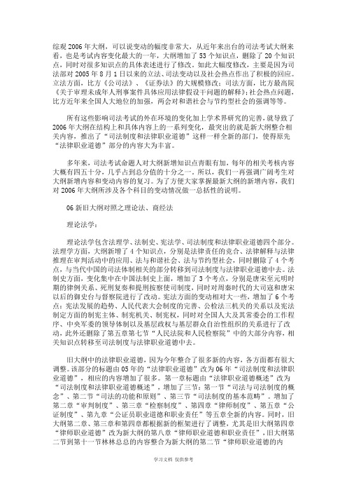 司法考试大纲新增内容全面解读