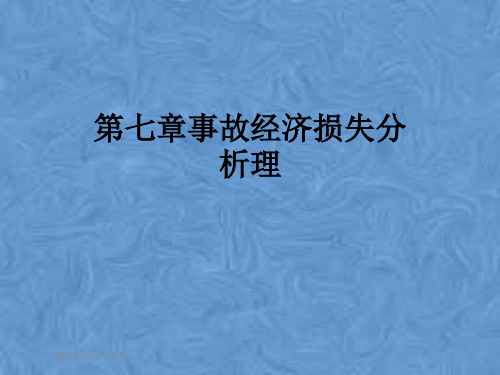 第七章事故经济损失分析理