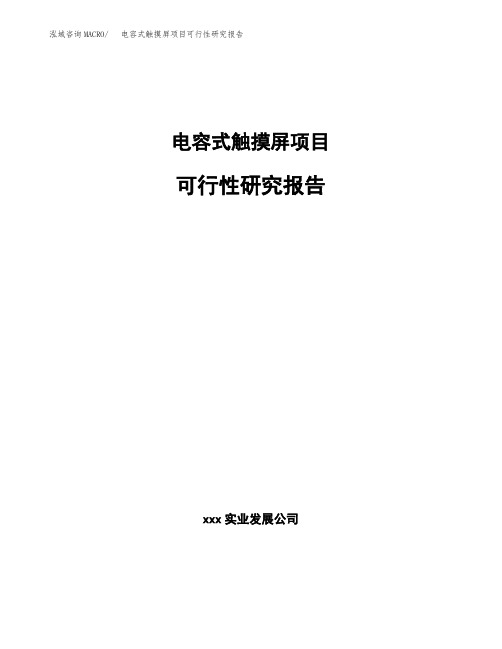电容式触摸屏项目可行性研究报告