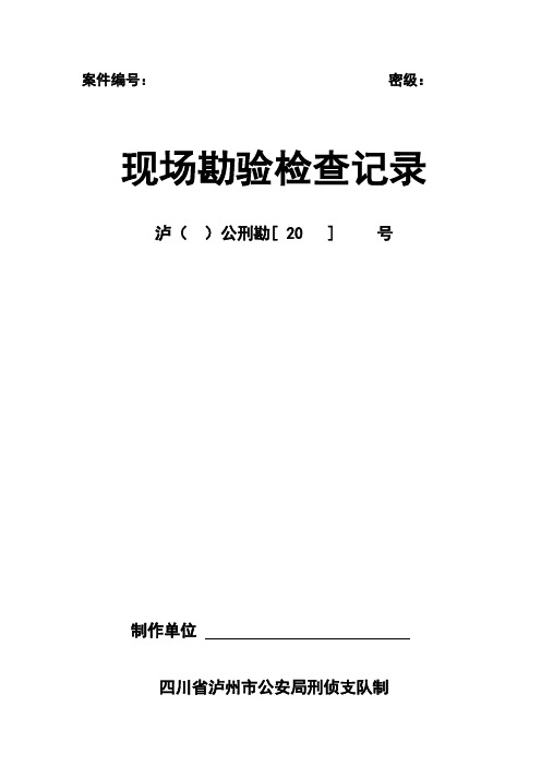现场勘验检查记录样本