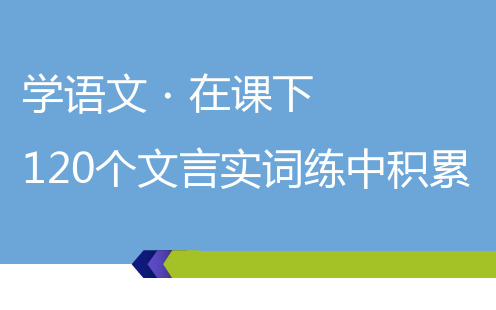 高考语文总复习课件 120个文言实词练中积累