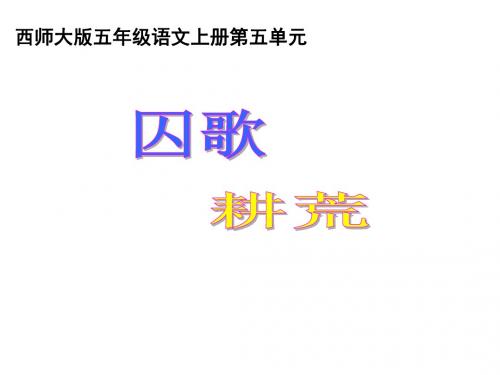 五年级语文上册 第18课《革命烈士诗两首囚歌、耕荒》课件 西师大版
