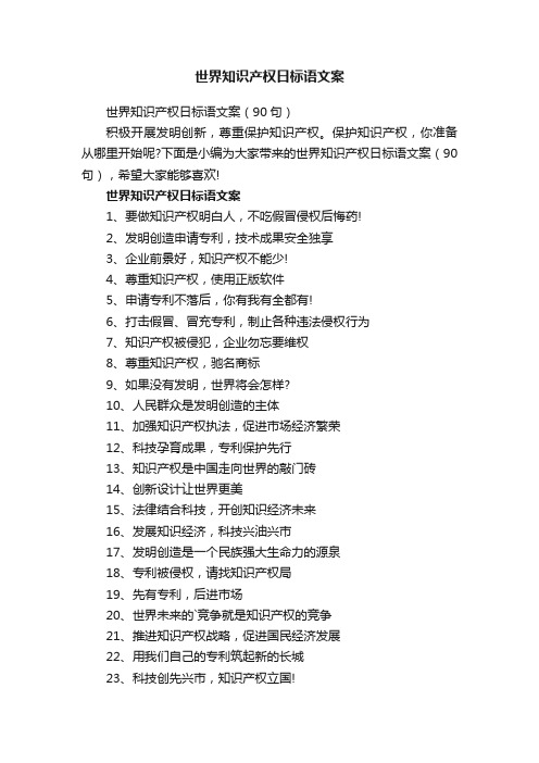 世界知识产权日标语文案