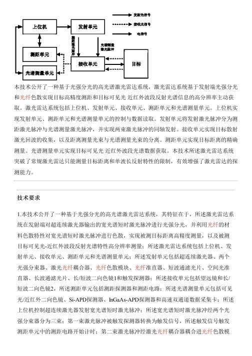 基于光强分光的高光谱激光雷达系统的制作流程