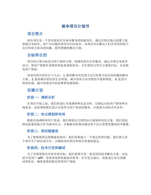 雨伞项目计划书