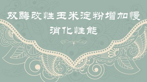 双酶改性玉米淀粉增加慢消化性能