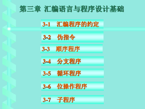 计算机接口技术课件 第三章 MCS-51单片机汇编语言与程序设计基础